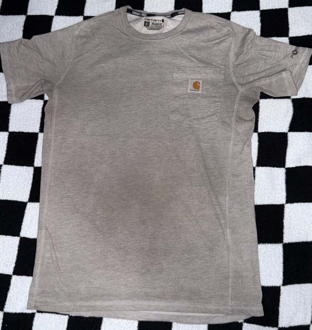 Carhartt Force Relaxed Fit Short-Sleeve Pocket T-Shirt Size S Grey Heather
